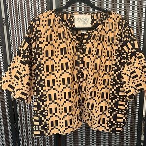 Ace & Jig Black/Tan Blouse, M, Like New